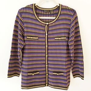 GRACE DANE LEWIS knit pattern colorful cardigan